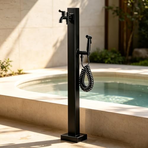 Garden Faucet Post Hose Stand Stainless Steel Water Feature Column Hydrant by Gaommini