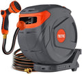 Retractable Garden Water Hose 82ft 1/2 inch, Wall Mounted Hose Reel with Automatic Rewind System, Any-Length Lock & Spray Nozzle for Efficient Yard Work by NEO-TEC