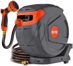 Retractable Garden Water Hose 82ft 1/2 inch, Wall Mounted Hose Reel with Automatic Rewind System, Any-Length Lock & Spray Nozzle for Efficient Yard Work by NEO-TEC