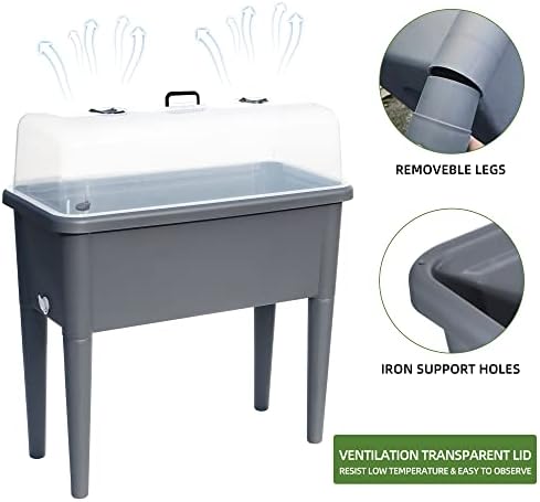 Dexceder 13.2 Gallon Self Watering Raised Garden Bed (Deep Gray) - Image 4