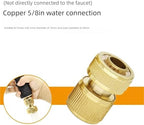 Expandable Garden Hose Repair Kit 4PCS Brass Garden Hose Quick Coupler Pipe Connector with Stop Valve for Irrigation, Water Supply, Car Wash(Red) - Image 2