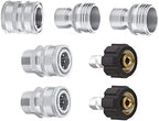 MTM Hydro Stainless Steel Pressure Washer 7-Piece Hose Adapter Kit for use with Foam Cannons, Pressure Washers and Hoses Commercial Grade by VelociPerformanceProducts