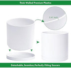 D'vine Dev Plastic Planter Pot with Saucer, 16 in, White, 74-X-A-5 - Image 6