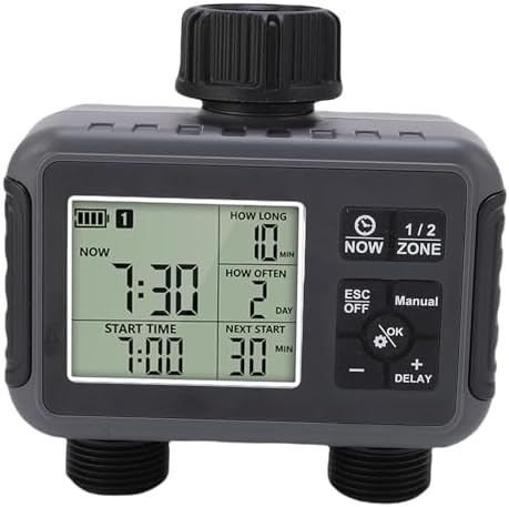 banapoy Sprinkler Timer, Outdoor 2 Zone Water Hose Timer, Sprinkler Irrigation Controller for Lawn Yard Garden Automatic Watering Compatible with 3/4-1/2 Inch Faucet by Facilitateyourlife