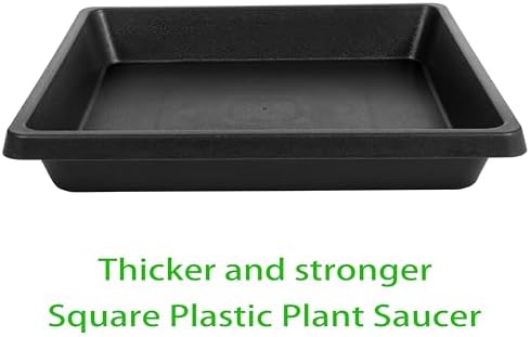 16 Inch Square Plant Saucer 4 Pack, Plant Saucers for Indoors, Large Heavy Duty Plastic Flower Plant Trays for Pots, Under Plant Water Catcher Tray for Potted Plants Outdoors Planter Water Tray - Image 4