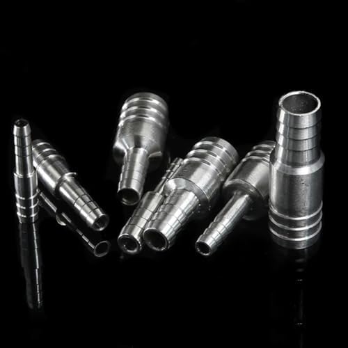 Hose Connector 10pcs 304 Stainless Steel 2 Way Barbed Pipe Fitting Reducer Straight Connector Pagoda Joint Hose Barb, for Home Garden Hose Connectors Accessories(16mm - 32mm) - Image 3