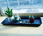 VUWEZ 2 Pack Plastic Plant Trays - Rectangular 30 inch, Indoor/Outdoor Plant Water Drip Trays for Flower Pot Planter, Windowsill (8 X 30'', Blue) - Image 5