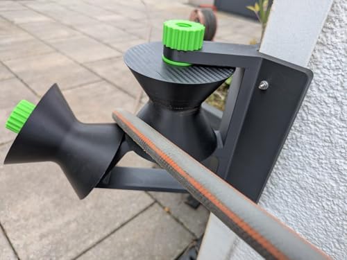 Wall-Mounted Garden Hose Guide for Corner and Flat Wall, PETG, UV-Resistant, Protects Hose from Damage,Black (Straight wall) - Image 2