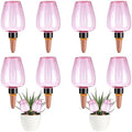 8 Pcs Plant Watering Globes Self Watering Planter Insert Plants Top Fill Water Device Plastic Water Bulbs Slow Release Terracotta for Plants, Pink by Unknown