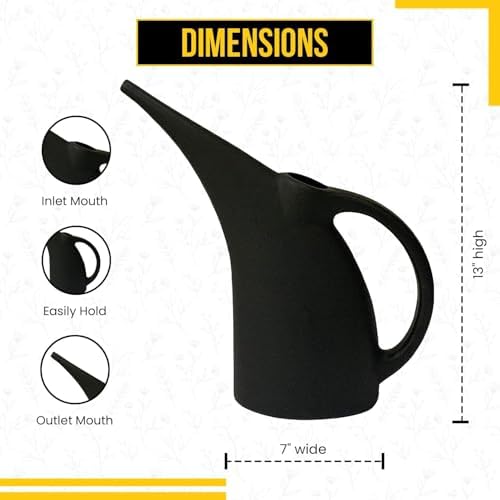 2 Pack Watering Can 1/2 Gallon - Small Watering Can for Indoor Plants - Outdoor Watering Can - Black Plant Waterer - Plastic Watering Can for Garden - Image 4