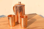 Pure Copper Hammered Water Jug with 2 Tumblers Set | Copper Water Pitcher | 50.7 fl oz Capacity - Image 7