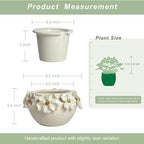 HERDUK 7.5” Ceramic Self Watering African Violet Planter with Hand-Sculpted petalsl Design – Durable Indoor Plant Pot for Orchids, Succulents, and Houseplants - Image 2