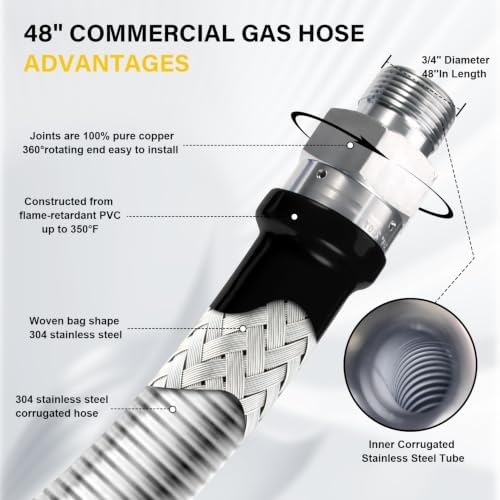 1675kit48 commercial gas hose black - Image 4