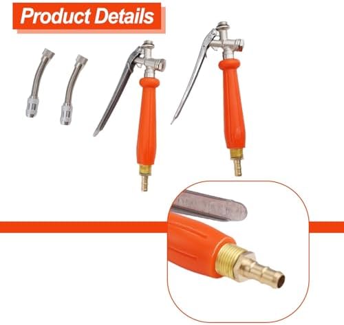 All Metal 29 Inch Sprayer Wand with Locking Handle, Stainless Steel Hose End Sprayers with 2 Brass Barbs for 3/8 and 1/4 Inch Hoses, Adjustable Mist to Stream Nozzles for Garden Irrigation(2set) - Image 4