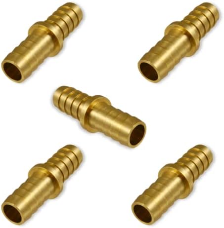 1" Brass Hose Mender Barb Union/Connector Fitting | 178-1616C (5-PACK) by DiscountHydraulicHose