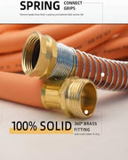 Wiseflow Garden Hose 100FT x 5/8", Heavy Duty Rubber Hose, Water Hose with Five Layered Braiding, Male Female Fittings, 1000PSI Burst, 300PSI Working for Yard, Car Wash, Pets (Orange) - Image 2