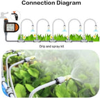 Drip Irrigation Kits,Quick Connector Automatic Irrigation System,with Replaceable Bending Dropper,atomizing Copper Nozzle for Watering System for Garden Plant Lawn Patio. (Timer) - Image 5
