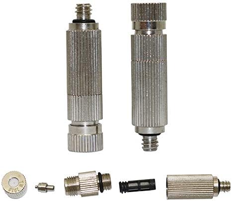 Hose Connector 3/16" Male Thread Misting Sprayers with Net Filter Stainless Steel Garden Cooling Humidify Misting System Water Sprinkler 40 Pcs (Color : 0.1 mm Mist) by Unknown