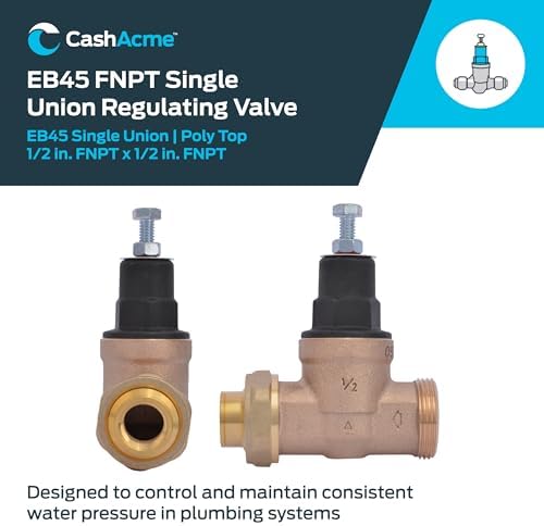 Cash Acme EB45 Pressure Regulating Valve, Single Union, 1/2 Inch NPT Female x NPT Female, Poly Top, 45 PSI, 23882-0045 - Image 2