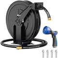 SPECILITE Hot/Cold Retractable Garden Hose Reel 50ft x 5/8", Black by SPECILITE