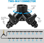 Riboud 110FT Mister for Outside Patio Misting Cooling System with 20 Brass Mist Nozzles+Water Filter+Y Connector, Leak-Resistant Misters for Backyard, Garden, Pool, Deck, Greenhouse - Black - Image 3