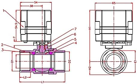 Two Way Five-Wires Control Normally Closed Brass 1 Inch AC110-230V Motorized Ball Valve with Position Indicator - Image 3