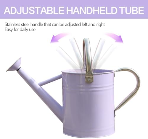 Metal Watering Can 1 Gallon for Outdoor Garden Plants,Purple - Image 5
