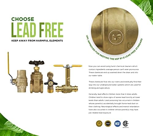 Supply Giant H64-565656-NL-10 Garden Hose Adapter,3/4" MH x 3/4" MH x 3/4" FH, Brass Lead-Free 10 Pack - Image 6
