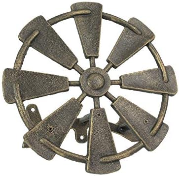 Zeckos Garden Hose Holder Farmhouse Windmill 12 Inch Cast Iron Bronze by Zeckos