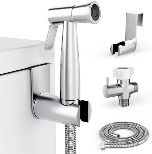 Purrfectzone Bidet Sprayer for Toilet, Handheld Sprayer Kit, Cloth Diaper Sprayer Set - Easy to Install - Stainless Steel by PurrfectZone