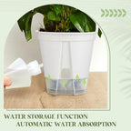 Wonderjune Self Watering Planter, 4.72'', 5.91'', 7.09'', White, 9 Pcs - Image 3
