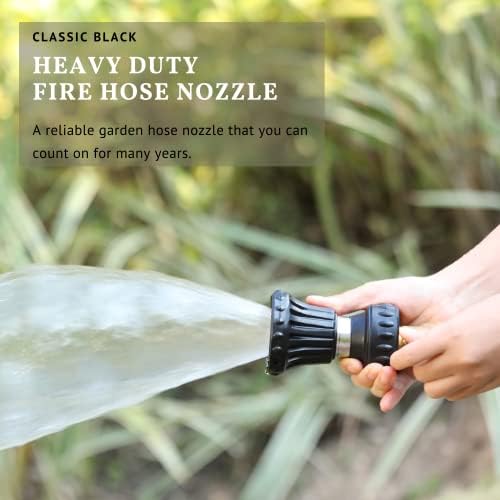 HOSUN Fire Hose Nozzle & Orange Garden Hose Nozzle, Heavy Duty Fireman Style Garden Hose Nozzles, Leak Proof & Adjustable Water Nozzle High Pressure - Image 2