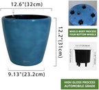 Dexceder 13x12 Self Watering Planter with Wheels (Peacock Blue Gradient) - Image 3