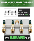 4 Way Hose Splitter, Heavy Duty Full Flow Garden Hose Splitter with 4 Large Metal Handles, Brass Water Hose Bib Splitter, T Adapter Connector with 3/4 - Inch GHT Thread (Green) - Image 5