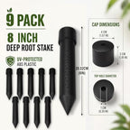 Junkin 9 Pack 8 Inch Large Deep Root Watering Stake, Black 9 - Image 2
