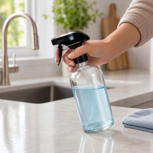 6-Pack Glass Spray Bottle with Adjustable Trigger Sprayer, 16 oz / 500 ml - Image 3