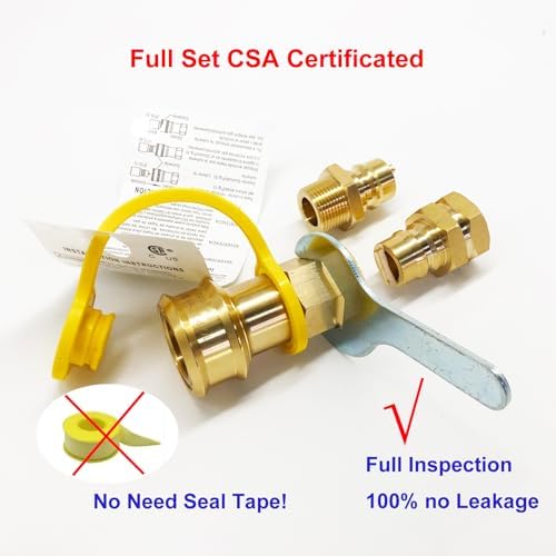 3/4" Female and Male Solid Brass Dual Fuel Generator Natural Propane Hose Quick Connect Disconnect Fittings Convert for Pipe Natural Gas Supply for Generators - Image 3