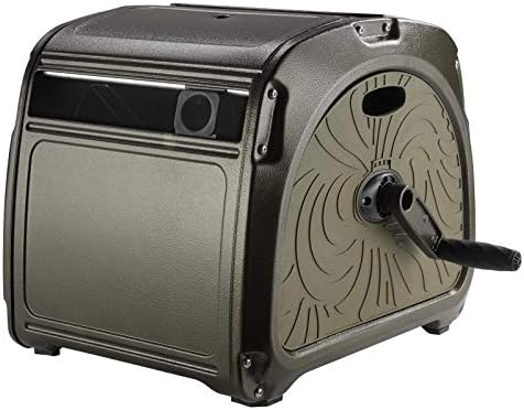 Giraffe Tools SW5 Metal Hose Reel Box, Heavy Duty Garden Hose Storage Reel Hideaway, Crank Handle, 150ft 5/8" Hose Capacity, Green by GiraffeTools