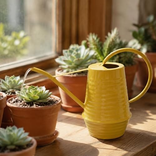 Watering Can Rust Resistant Vintage Metal Pot Long Spout Sturdy Classic Style Suitable for Home Garden Use Indoor Plant Maintenance Office Desk Watering, Red - Image 3
