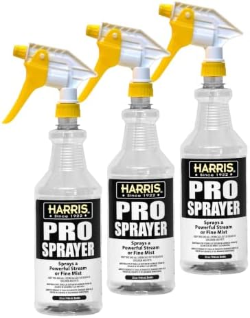 HARRIS Professional Spray Bottle 32oz (9-Pack), All-Purpose for Cleaning and Plants with Clear Finish, Pressurized Sprayer, Adjustable Nozzle and Measurements by Harris