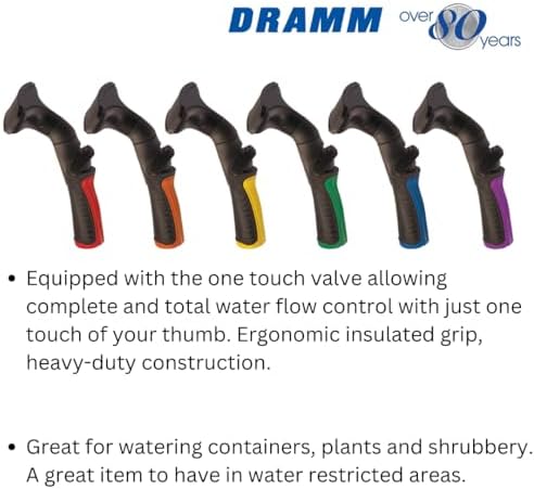 Dramm One Touch Fan Nozzle Handlheld Sprayer with Thumb Control Water Flow, Perfect for Water Restricted Areas when Watering Plants, Pots, Baskets, Vegetables, Red - Image 4