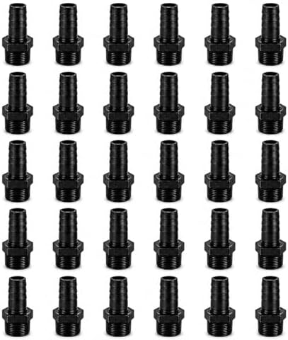30 Pack 1/2 Inch Garden Hose Adapter, Hose Barb Irrigation Connector Fittings for Drip Irrigation Tubing, Garden Hose, Raised Beds, Greenhouse & Outdoor Watering Systems by Unknown
