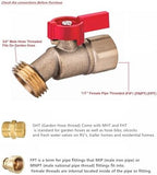 EZ-FLUID (10) Heavy Duty LF Brass 1/2" FIP X 3/4" MHT Male Hose Threaded Hose Connector 1/4 Turn No-Kink Hose Bibb,Water Faucet Outdoor Garden Faucet Hoses Spigot Shut Off Valve - Image 2