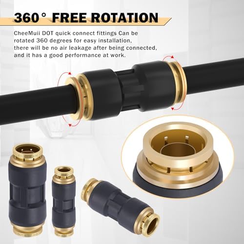 CheeMuii 30PCS Brass DOT Air Line Fittings DOT Quick Connect Straight Union - Image 4