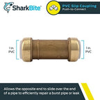 SharkBite 1 Inch PVC Slip Coupling, Push to Connect Brass Plumbing Fitting, PVC Pipe, UIP3020A - Image 4