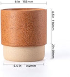 6 Inch Ceramic Self Watering Planter with Drainage Hole Terracotta - Image 2