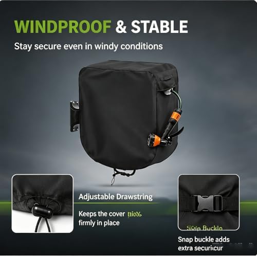 Retractable Hose Reel Cover for Gorilla Heavy Duty Wall Mount Hose Reel, Waterproof Garden Hose Reel Cover Outdoor Wall Mounted Hose Reel Protection Cover - Image 4