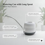 Long Spout Watering Can for Indoor Plants, Durable PP Plastic Pot Waterer with Precision Flow Control for Hanging Baskets and Dense Foliage - Image 5