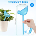 M METERXITY 6-Pack Plant Watering Globes, 9.8 Inch Plastic Bird Shape Self Watering Planter Insert for Indoor/Outdoor Pots, Self Water Devices Decorative Garden Stake [Blue] - Image 3