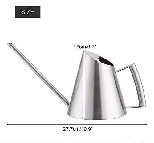Fdit Stainless Steel Watering Can, 900ml, Long Spout, Brushed Finish, Indoor House Plants, Silver, 10.24x6.69x5 Inch - Image 2